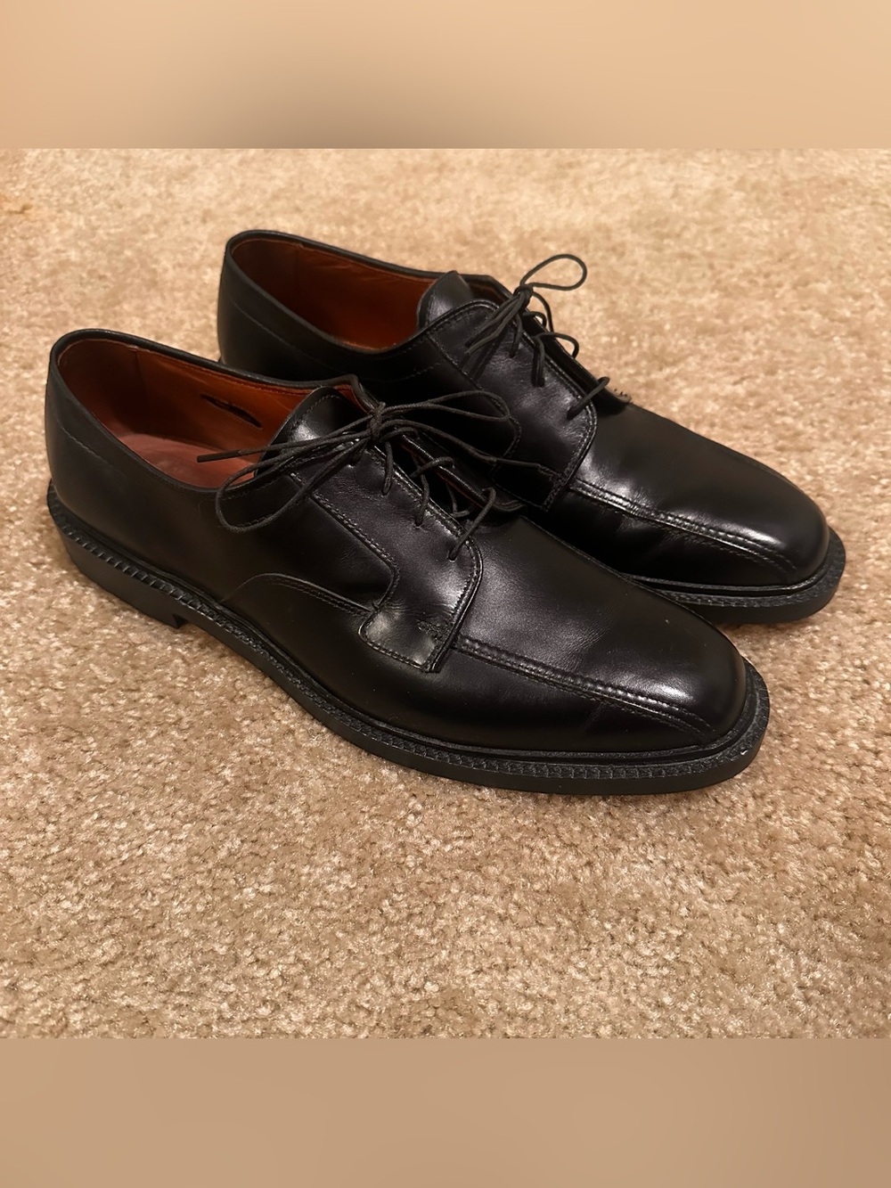 Allen Edmonds Hillcrest 5904 Black Leather Bicycle Toe Oxfords Dress Shoes 10.5B